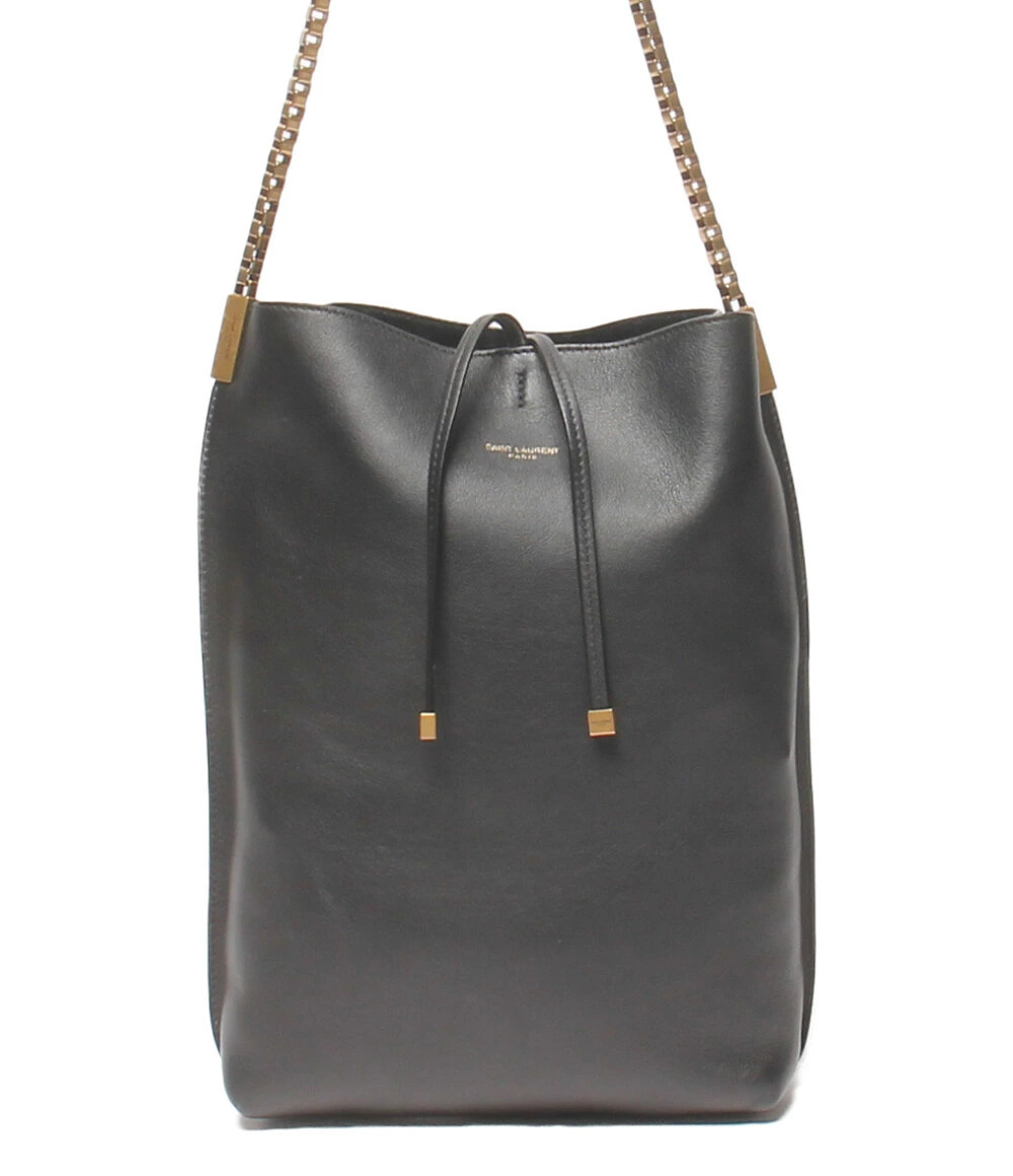 Saint Laurent Paris Suzanne Leather Shoulder Bag Black Gray